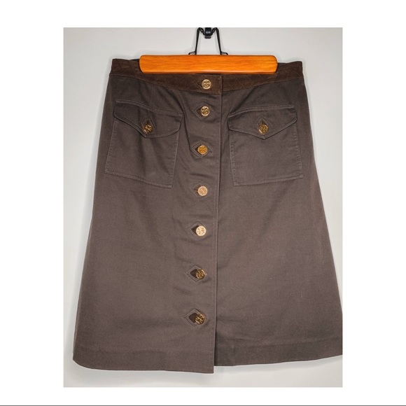 VINTAGE Tory Burch Chocolate Brown Pencil Skirt - Picture 3 of 4